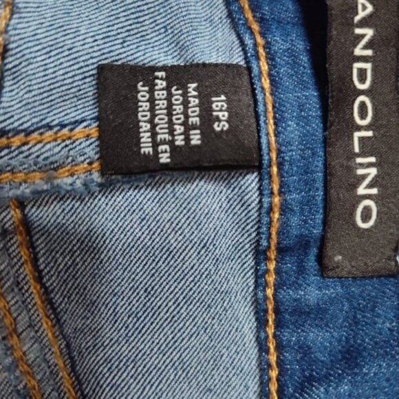 Bandolino Mandie Straight Leg Women's Blue Denim Jeans Stretch Size 16PS - Picture 3 of 8